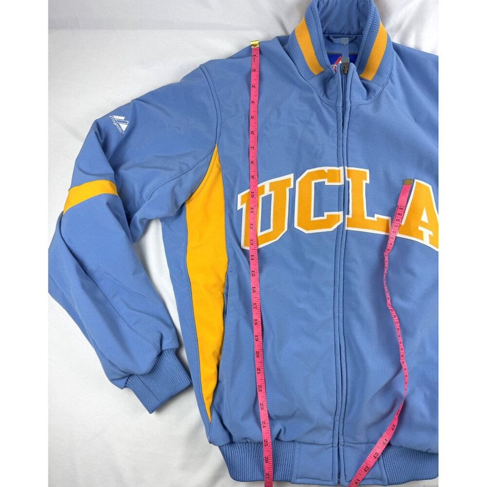 VTG Majestic UCLA Jacket Mens Medium Blue Puffer Coat Varsity Heavy Fleece Lined - Picture 8 of 8